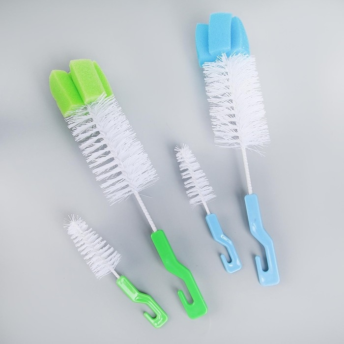 Набор ёршиков для посуды Доляна, 2 шт: 25&times;6 см, 12&times;2 см, цвет МИКС