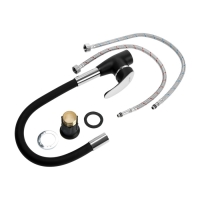 Смеситель для кухни ZEIN Z6972, силиконовый излив, картридж 40 мм, латунь, черный/хром