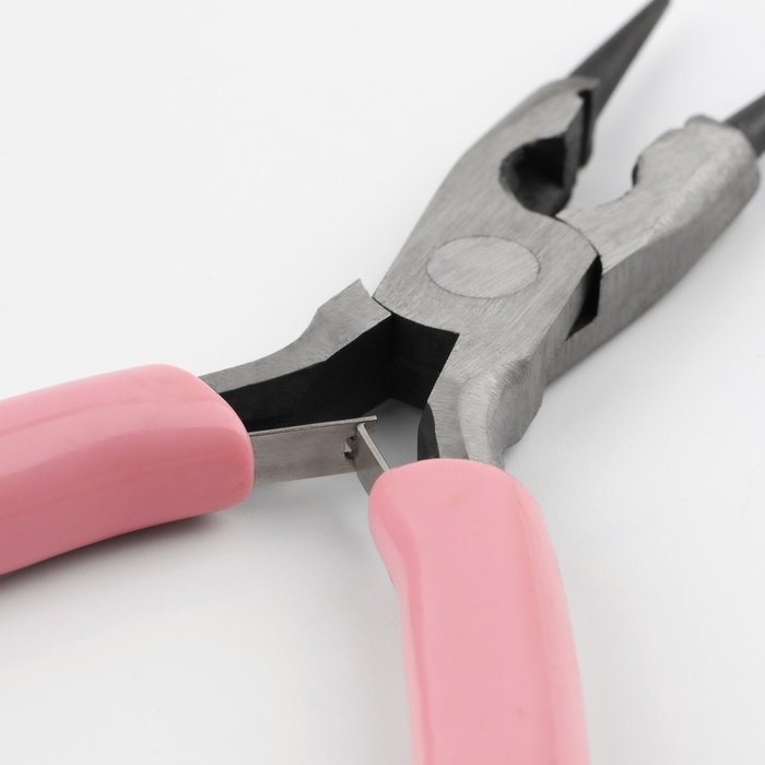 Круглогубцы с бокорезом, для рукоделия, 13 &times; 6,5 см, цвет серебряный/розовый