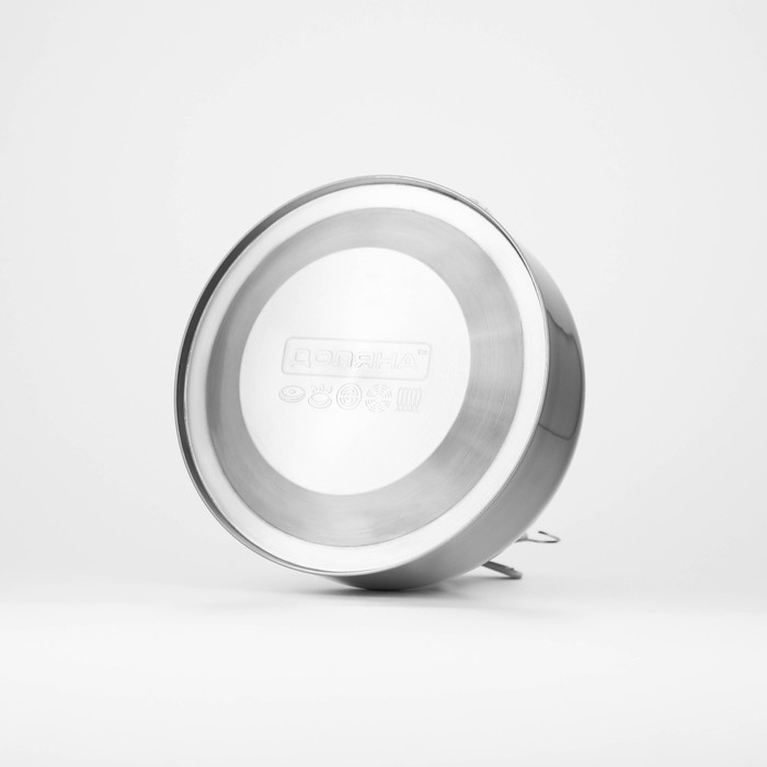 Чайник со свистком из нержавеющей стали Доляна &laquo;Мрамор&raquo;, 3 л, фиксированная ручка, цвет хромированный