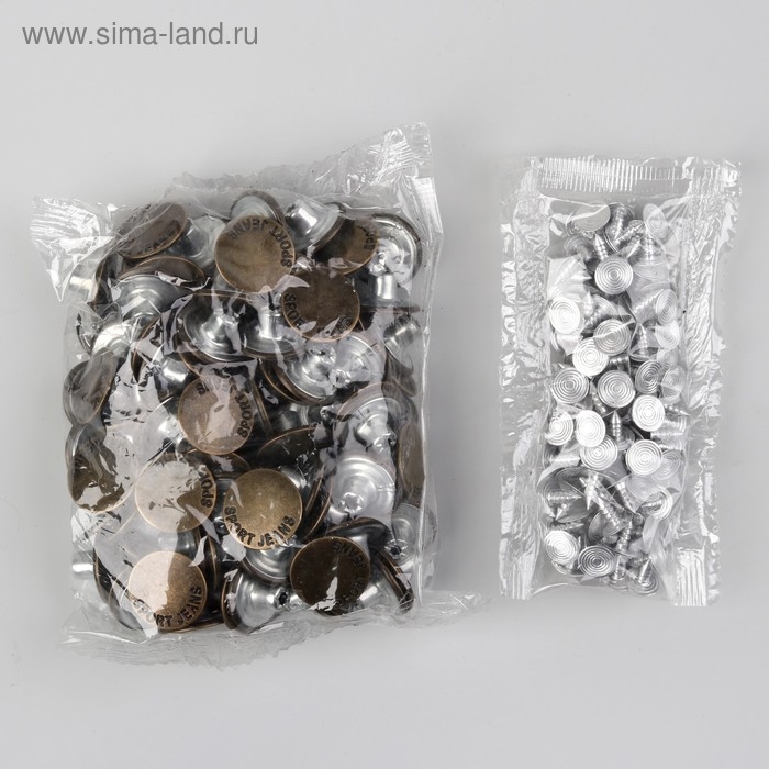 Набор джинсовых пуговиц, 17 мм, 100 &plusmn; 5 шт, цвет бронзовый