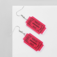 Серьги акрил &laquo;Клуб&raquo; одиноких сердец, цвет чёрно-розовый