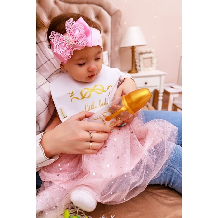 Нагрудник/слюнявчик для кормления &laquo;Little lady&raquo; на кнопке