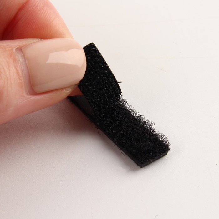 Пуллер для молнии, на липучке, 4 &times; 0,5 см, 10 шт, цвет чёрный