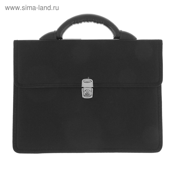 Портфель деловой 350 х 260 х 100 мм, текстильный, 2 отделения, К 1С11 "Выборг", чёрный
