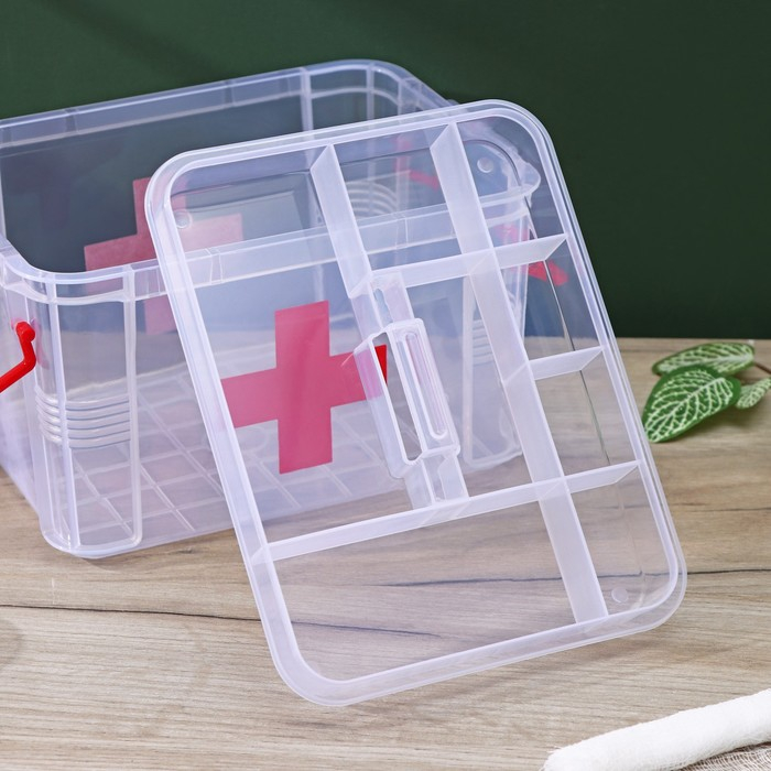 Аптечка, 24&times;17&times;13 см, прозрачный корпус