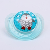 Соска - пустышка силиконовая ортодонтическая &laquo;Пигвинчик&raquo;, от 3 мес., цвет голубой