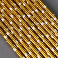 Трубочки для коктейля &laquo;Звёзды&raquo;, набор 12 шт., цвет золото