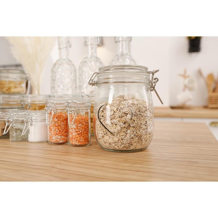 Банка стеклянная для хранения сыпучих продуктов Доляна &laquo;Сердце&raquo;, 580 мл, 10,5&times;10 см, с бугельным замком