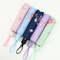 Зонт автоматический &laquo;Цветы&raquo;, эпонж, 3 сложения, 8 спиц, R = 48/55 см, D = 110 см, цвет МИКС