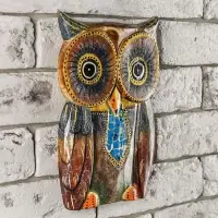 Настенное панно "Сова с галстуком" 25х16х2 см МИКС
