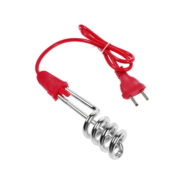 Электрокипятильник Luazon LEK 03, 750 Вт, спираль пружина, 16х3 см, 220 В, красный