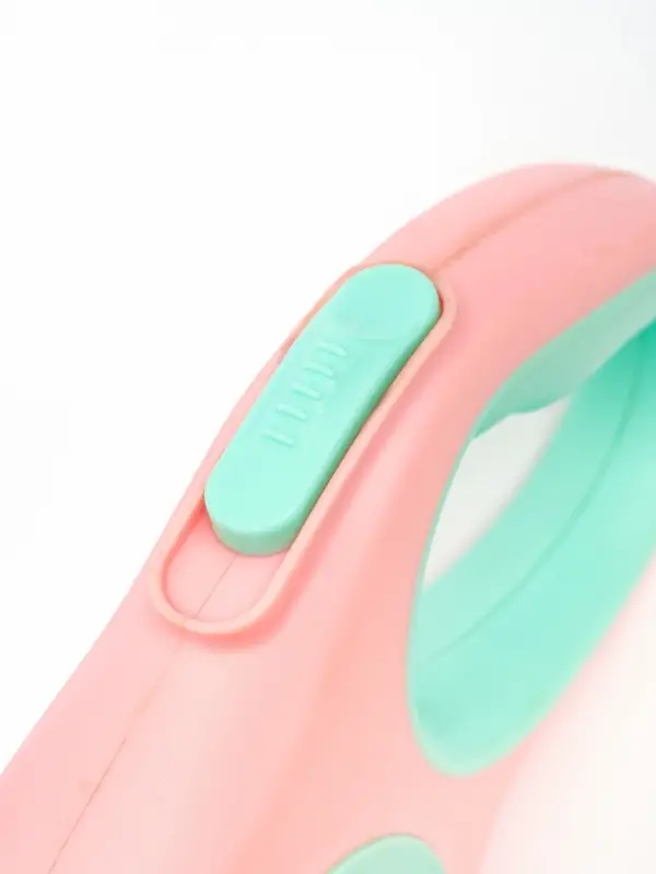 Рулетка - поводок для собак, лента  3 м, розовая/мятная