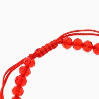 Браслет-оберег &laquo;Красная нить&raquo; рука счастья Хамса, хрусталики, цвет синий в чернёном серебре, d=8 см