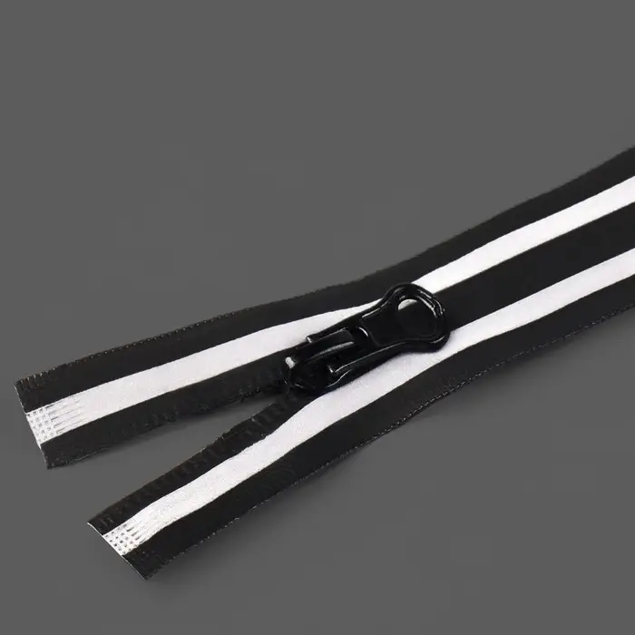 Молния &laquo;Спираль&raquo;, №5, разъёмная, водонепроницаемая, со светоотражающей лентой, замок автомат, 100 см, чёрная, серая