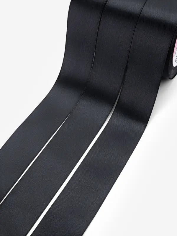 Набор лент атласных (3шт) 40мм*25&plusmn;1ярд(23м&plusmn;1м) №39 чёрный ВБ АУ