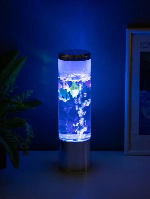 Светильник "Аквариум с рыбками" LED RGB 4,5Вт USB серебро 8,7х8,7х27 см