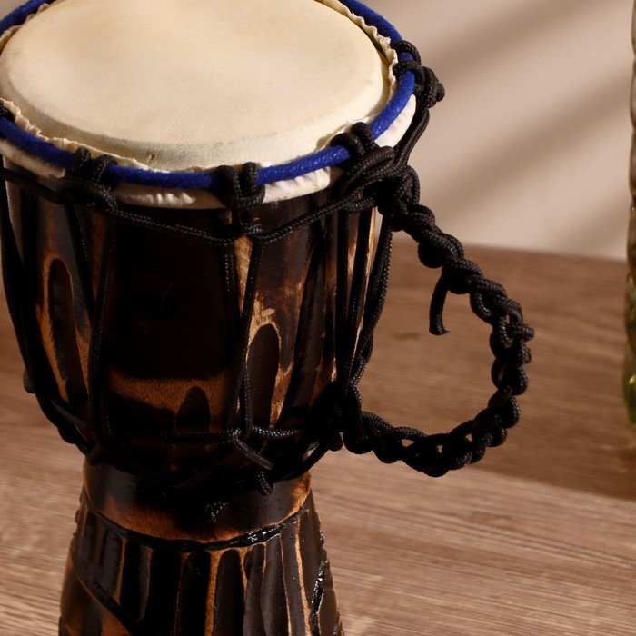 Сувенирный музыкальный инструмент барабан джембе "Тёмный" 26х14х14 см МИКС
