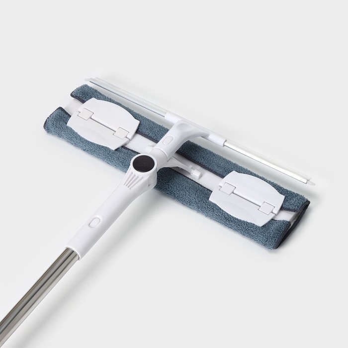 Окномойка бабочка Raccoon, стальная телескопическая ручка, микрофибра, поворот на 180&deg;, 40&times;10&times;118(150) см