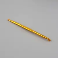 Крючок для вязания, двусторонний, d=6/7 мм, 13 см, цвет золотой