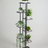 Подставка для цветов Greengo, 8 полок, 43 &times; 22 &times; 141 см, напольная, металл, чёрная