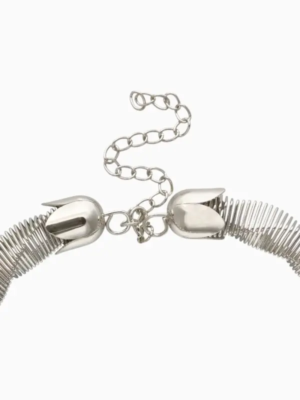 Чокер &laquo;Обруч&raquo; кручённый, цвет серебро