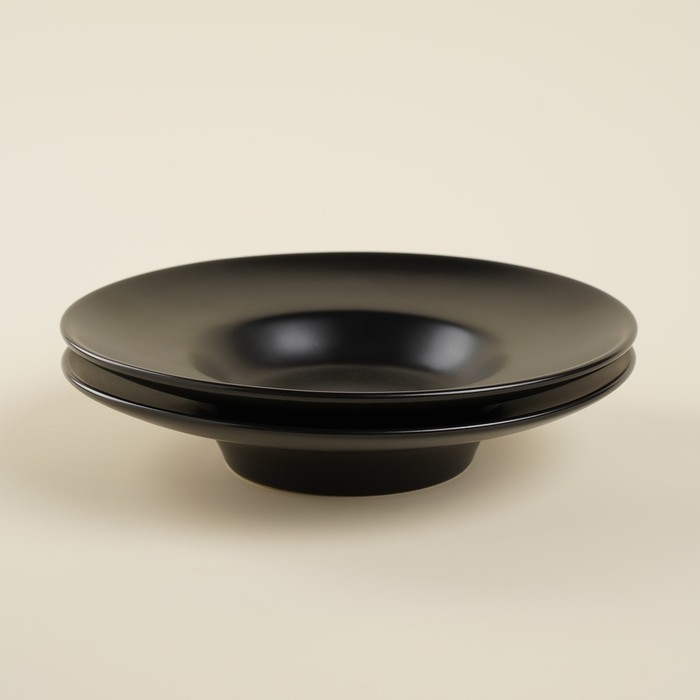 Набор тарелок для пасты SL Home &laquo;Дарк&raquo;, 160 мл, d=21 см, цвет чёрный