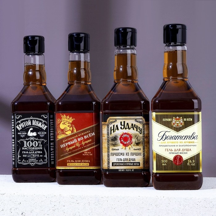Гель для душа во флаконе виски &laquo;Богатства для лучшего&raquo;, 500 мл, аромат пряного виски, Новый Год