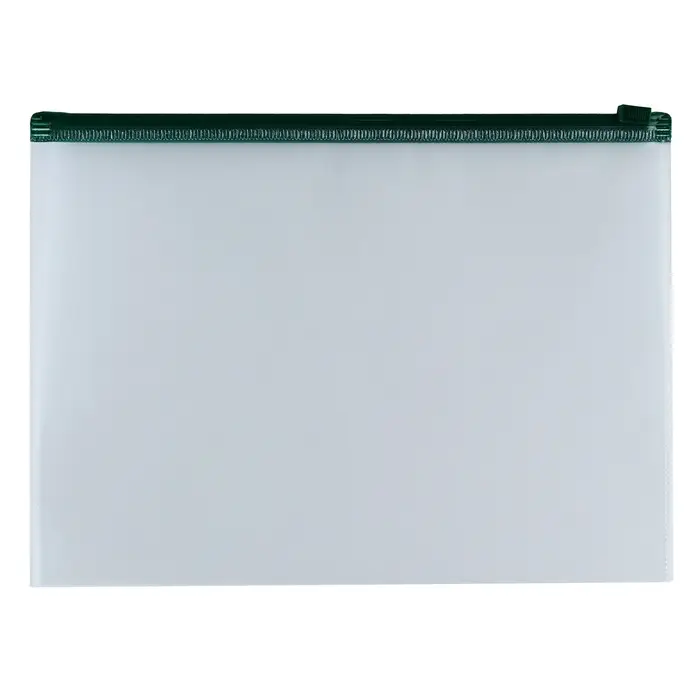 Папка-конверт на ZIP-молнии А5+, 140 мкм, ErichKrause "Fizzy Clear", прозрачная, с цветной молнией, микс