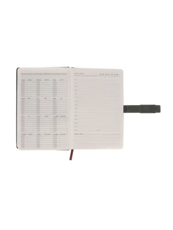 Ежедневник недатированный формат А5, с хлястиком, 112л, линия, пвх, Зеленый