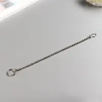 Цепочка д/ключей с карабином на кольце, серебристая 0,7х34,5 см