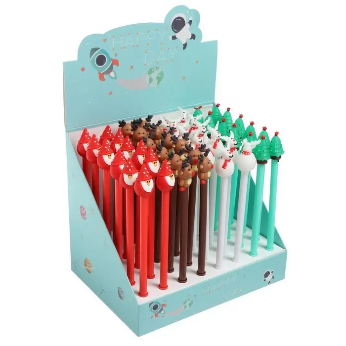 Ручка - прикол гелевая Calligrata &laquo;Новый год&raquo;, неавтоматическая, чёрные чернила, 0.38 мм, штрихкод на штуке, подарочная, МИКС