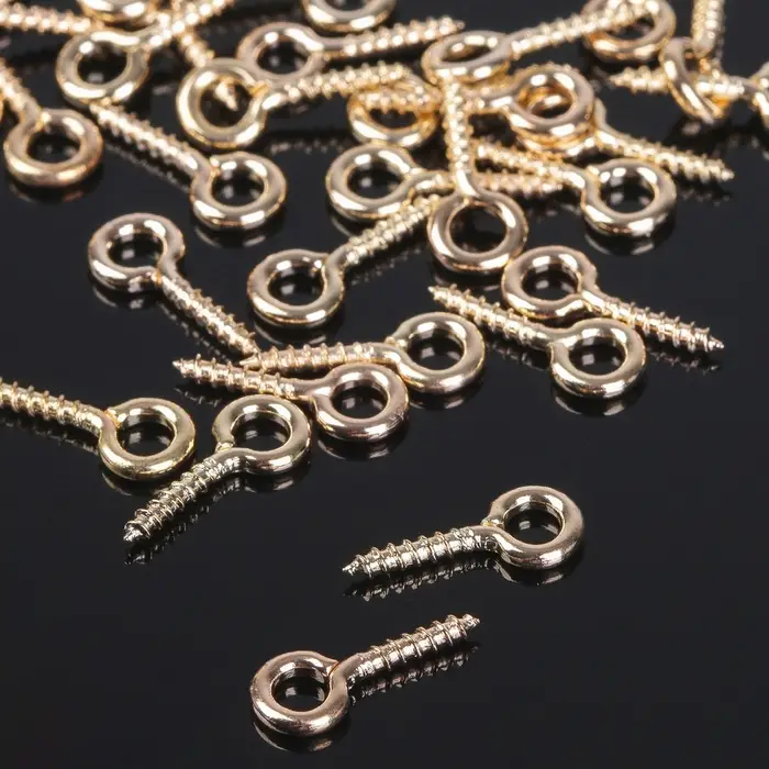 Держатель для кулона винтовой СМ-934, набор 50 шт. 1.2&times;0.5&times;0.1 см, цвет золото