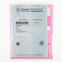 Папка для медицинского полиса "Мишка" для девочки, 17,5 х 11,3 см