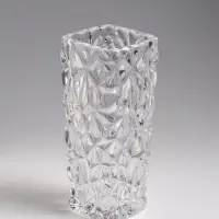 Ваза настольная стекло "Геометрия" лучики, 15,5х5,5 см, прозрачный