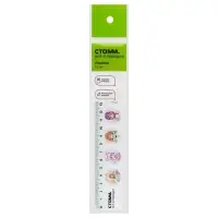 Линейка 20 см дизайн СТАММ "Настроение", пластиковая, широкая, европодвес