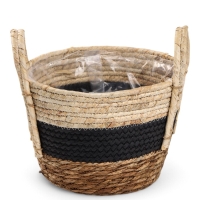 Набор кашпо "Инга" синяя полоса, 20,5х25/25,5х28/27х33см