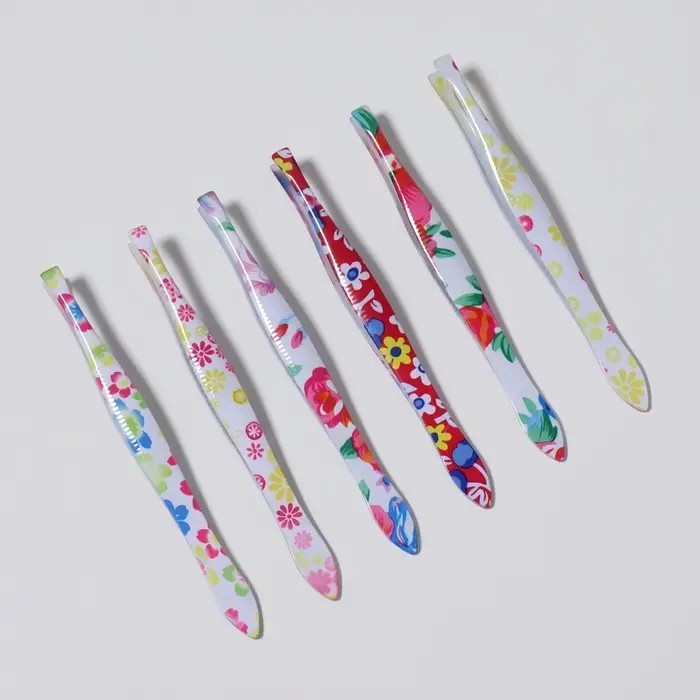 Пинцет прямой, узкий, 8.5 см, МИКС