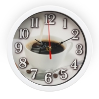 Часы настенные, для кухни &laquo;Чашка кофе&raquo;, плавный ход, d-20 см