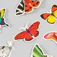 Бабочки картон "Натуральные" набор 12 шт h=4-10 см