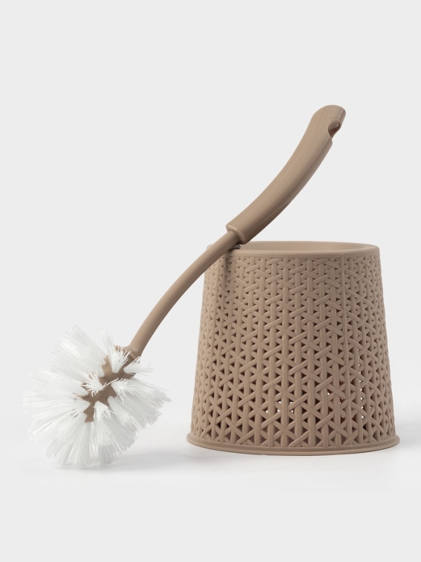 Ёршик для унитаза &laquo;Практик. Ротанг&raquo;, 14&times;14&times;40 см, с подставкой, МИКС