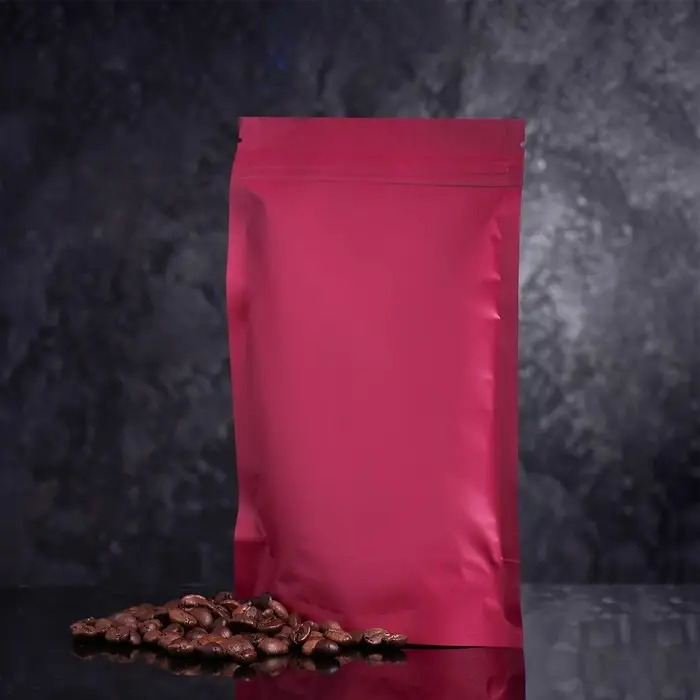 Пакет дой - пак, матовый, бордовый, 14&times;20&times;4 см