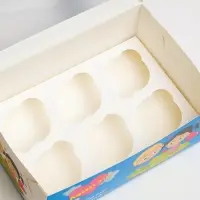 Упаковка &laquo;Любовь это&hellip;&raquo; с окном, на 6 капкейков , голубая, 25 х 17 х 10 см