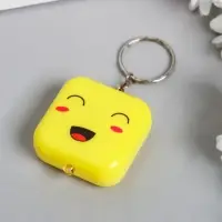 Фонарик свет на кольце "Квадратик-смайлик" МИКС светит 3,8х1,6х3,8 см