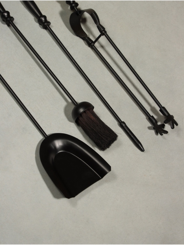 Каминный набор "Очаг" сталь, 4 предмета, 13х13х61 см