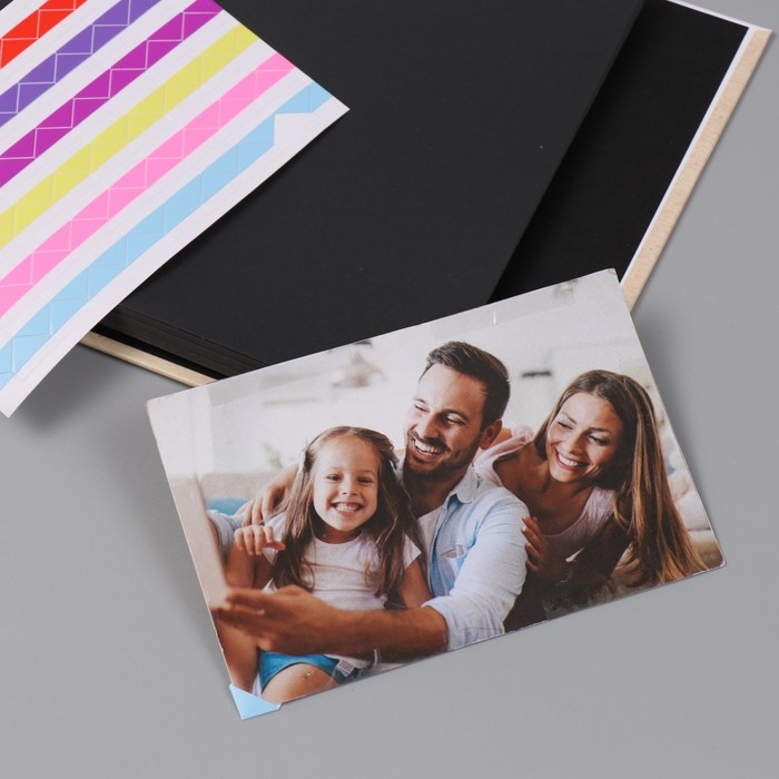 Фотоальбом 25 листов (наклейки+кольца) Фотоальбом 25 листов (наклейки+кольца) "Классический" тиснение золото 19х27х3 см