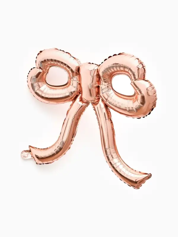 Воздушный шар фольгированный 22" "Бант" цвет розовое-золото