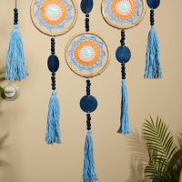 Ловец снов "Небесный покой" текстиль, ротанг 50х2х100 см