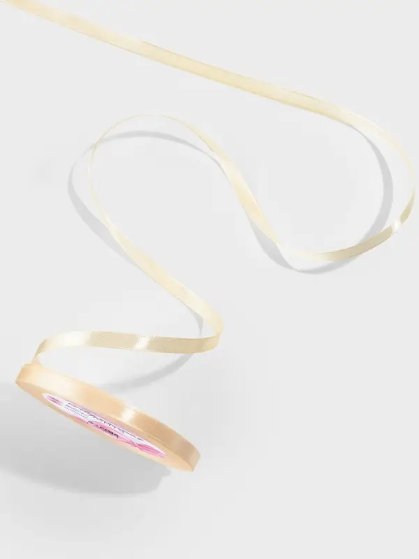 Лента атласная, 6 мм, 23&plusmn;1 м, светло-бежевая №02