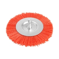 Щетка нейлоновая для дрели ТУНДРА, со шпилькой, плоская, 125 мм